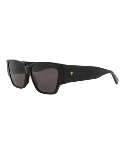 Bottega Veneta Square-Frame Recycled Acetate Sunglasses Black Black Grey (BV1285S-30015216-001)