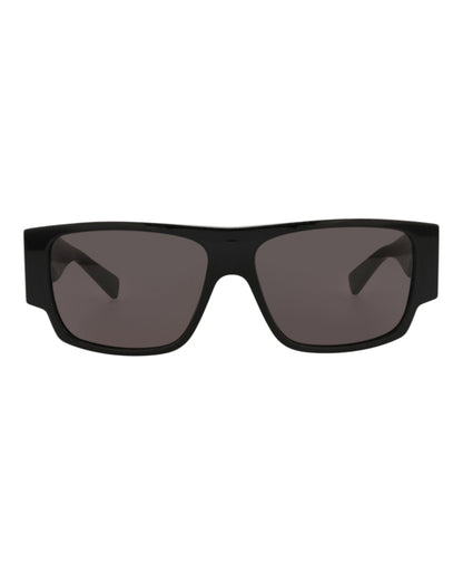 Bottega Veneta Square-Frame Recycled Acetate Sunglasses Black Black Grey (BV1286S-30015218-001)