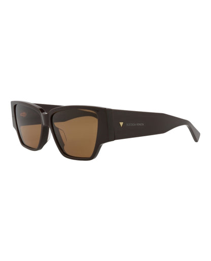 Bottega Veneta Square-Frame Recycled Acetate Sunglasses Brown Brown Brown (BV1285S-30015216-003)