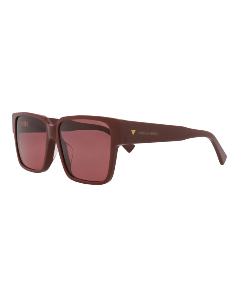 Bottega Veneta Square-Frame Recycled Acetate Sunglasses Burgundy Burgundy Red (BV1287SA-30015217-003)