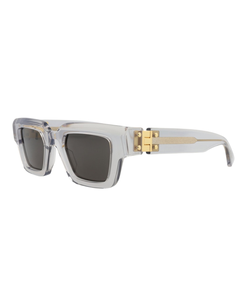 Bottega Veneta Square-Frame Recycled Acetate Sunglasses Crystal Crystal Grey (BV1230S-30014281-001)
