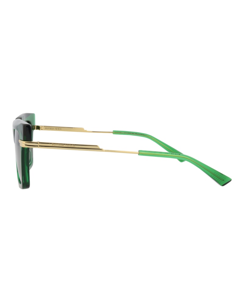 Bottega Veneta Square-Frame Recycled Acetate Sunglasses Green Gold Green (BV1242S-30014295-003)