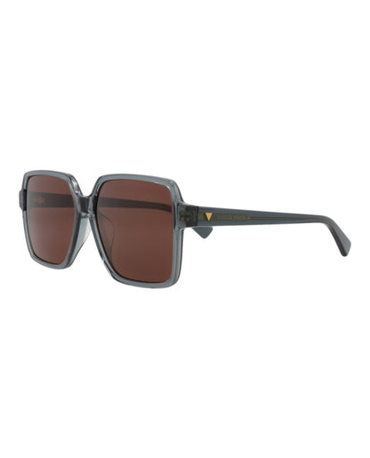 Bottega Veneta Square-Frame Recycled Acetate Sunglasses Grey Grey Red (BV1317SK-30015711-003)