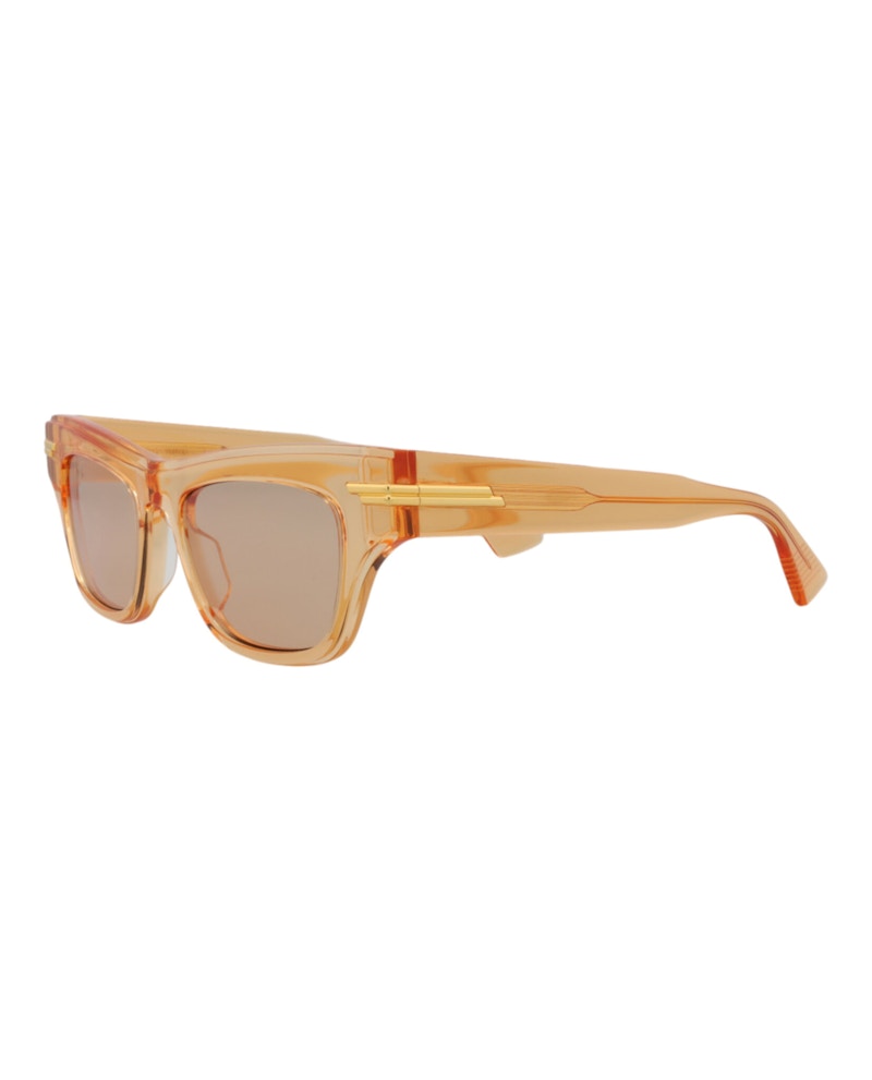 Bottega Veneta Square-Frame Recycled Acetate Sunglasses Orange/Orange/Brown (BV1122S-30011466-007)