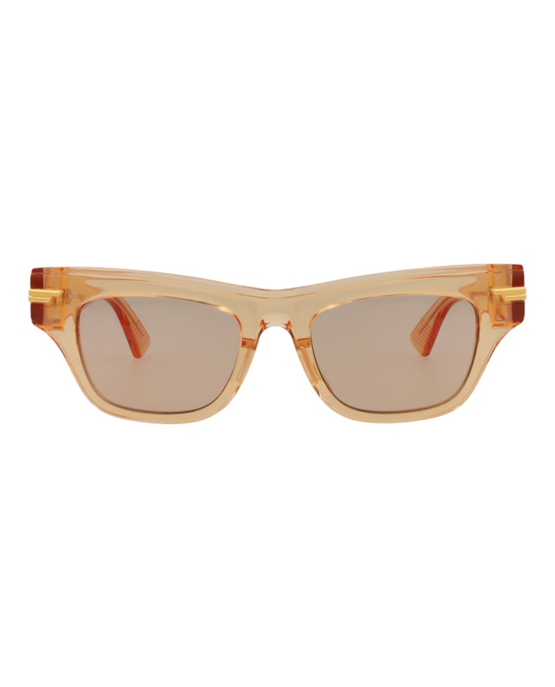 Bottega Veneta Square-Frame Recycled Acetate Sunglasses Orange/Orange/Brown (BV1122S-30011466-007)