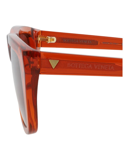 Bottega Veneta Square-Frame Recycled Acetate Sunglasses Orange Orange Red (BV1291S-30015222-004)