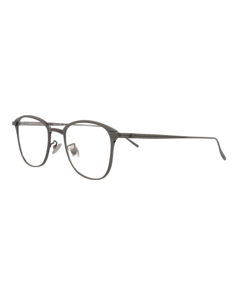 Bottega Veneta Square-Frame Titanium Optical Frames Ruthenium Ruthenium Transparent (BV0248O-30006504-002)