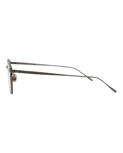 Bottega Veneta Square-Frame Titanium Optical Frames Ruthenium Ruthenium Transparent (BV0248O-30006504-002)