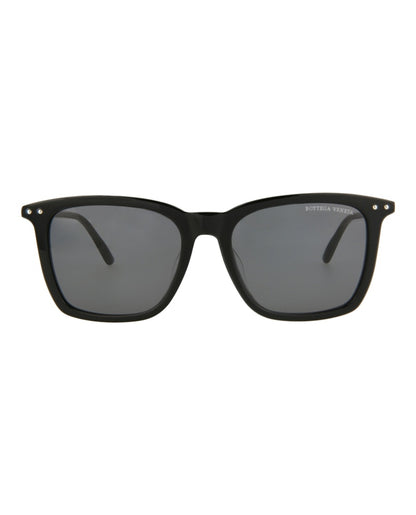 Bottega Veneta Square Rectangle Sunglasses Black Black Grey (BV0251SA-30007260-001)