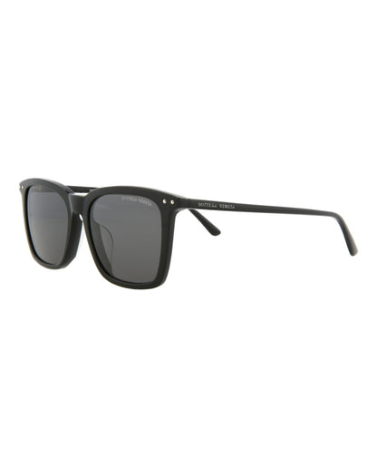 Bottega Veneta Square Rectangle Sunglasses Black Black Grey (BV0251SA-30007260-001)