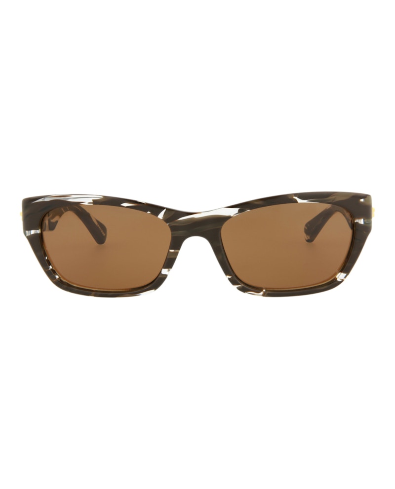 Bottega Veneta Square Rectangle Sunglasses Brown/Brown/Brown (BV1143S-30013129-003)