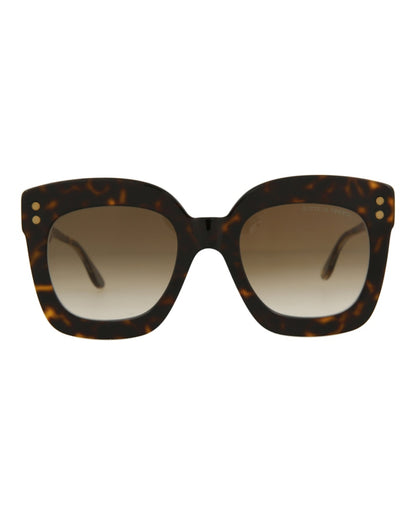 Bottega Veneta Square Rectangle Sunglasses Havana/Crystal/Brown (BV0238S-30006513-002)