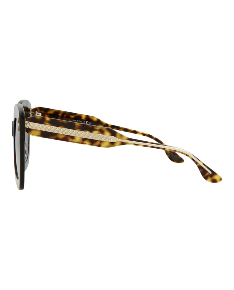Bottega Veneta Square Rectangle Sunglasses Havana/Crystal/Brown (BV0238S-30006513-002)