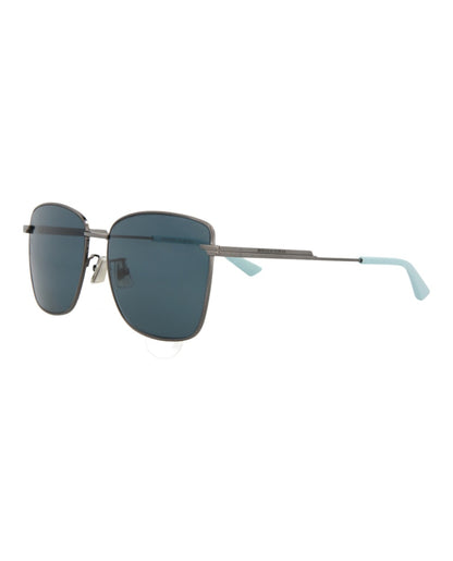 Bottega Veneta Square Sunglasses Ruthenium/Ruthenium/Blue (BV1237S-30014290-004)