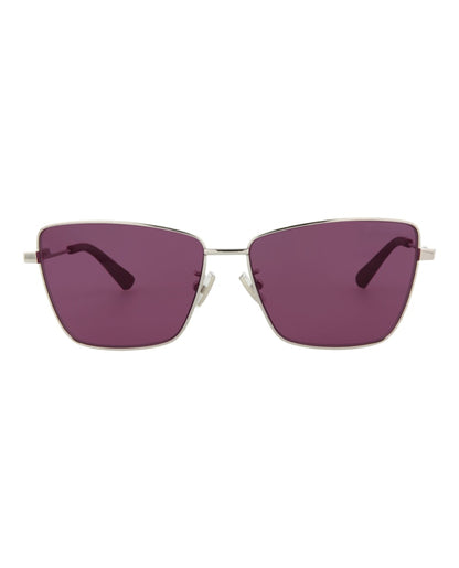 Bottega Veneta Square Sunglasses Silver/Silver/Violet (BV1195S-30013684-003)