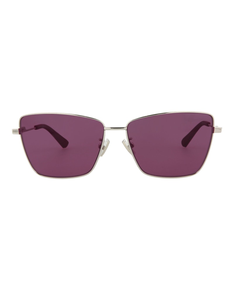 Bottega Veneta Square Sunglasses Silver/Silver/Violet (BV1195S-30013684-003)