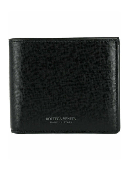 Bottega Veneta Stamped Logo Bifold Wallet Black/Silver