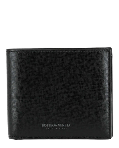 Bottega Veneta Stamped Logo Bifold Wallet Black/Silver