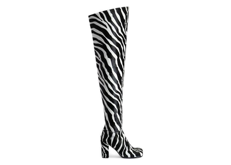 Bottega Veneta Storm Thigh High Boots White Black (Women's)
