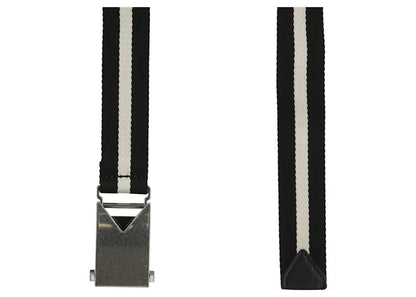 Bottega Veneta Striped Slide Buckle Belt Black