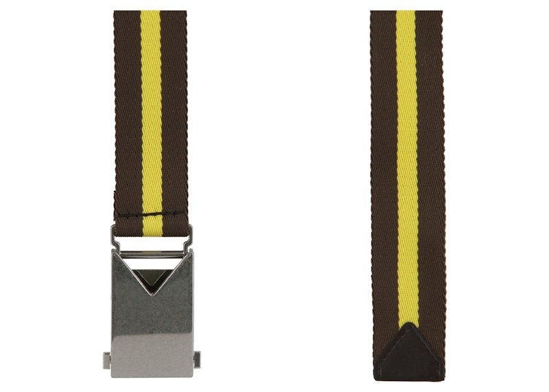 Bottega Veneta Striped Slide Buckle Belt Fondant