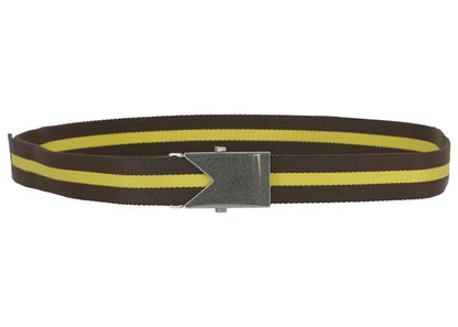 Bottega Veneta Striped Slide Buckle Belt Fondant