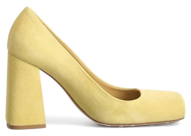 Bottega Veneta Suede Tower Pumps Yellow (Women's)