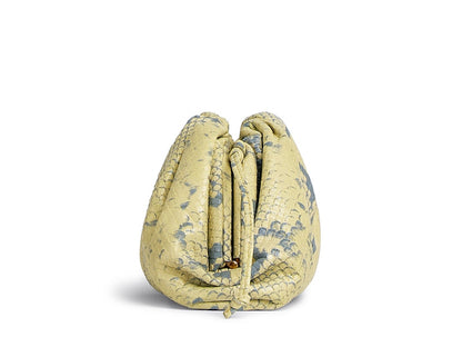 Bottega Veneta The Mini Pouch Snakeskin Print Kiwi/Black