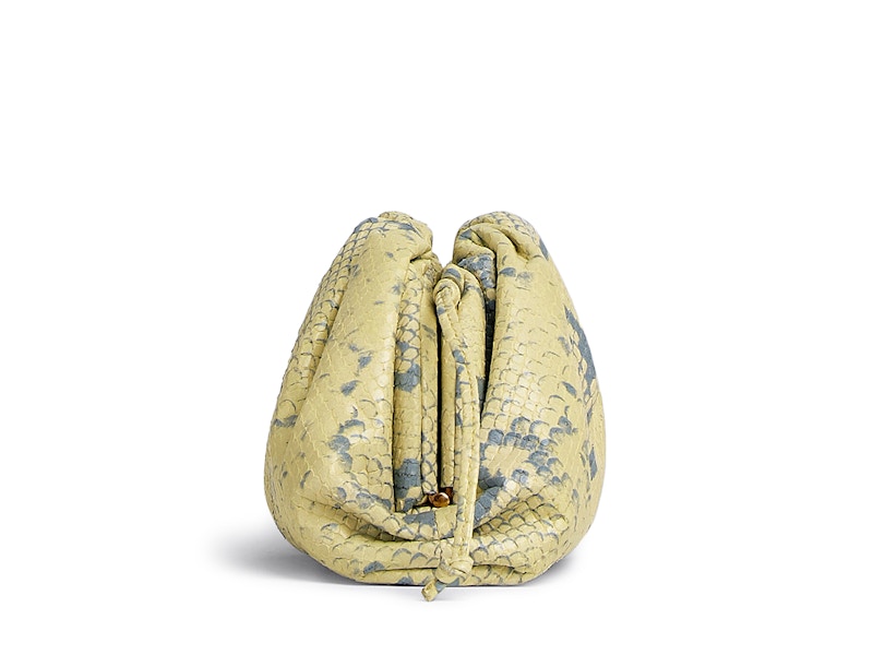 Bottega Veneta The Mini Pouch Snakeskin Print Kiwi/Black