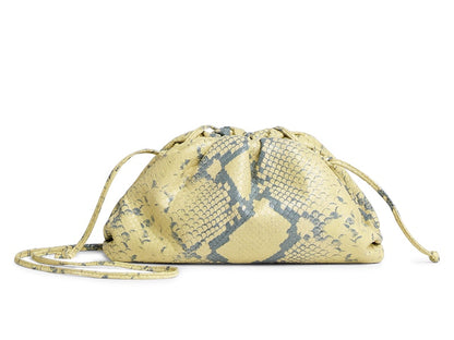 Bottega Veneta The Mini Pouch Snakeskin Print Kiwi/Black