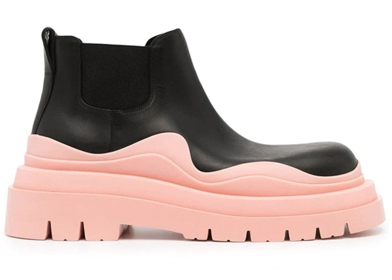 Bottega Veneta Tire Ankle Chelsea Boot Black Pink (Women's)