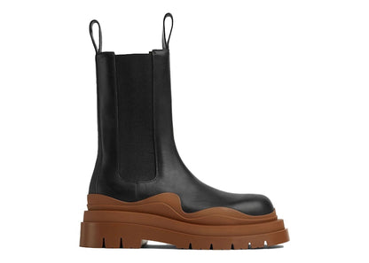 Bottega Veneta Tire Boots Black Cognac