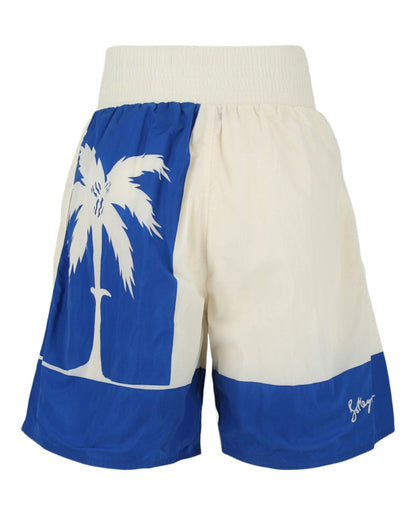 Bottega Veneta Tropical Print Shorts Ivory Blue