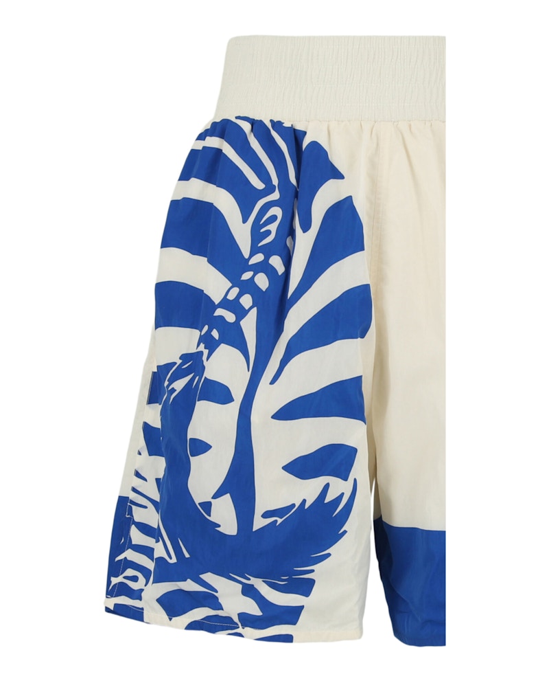 Bottega Veneta Tropical Print Shorts Ivory Blue