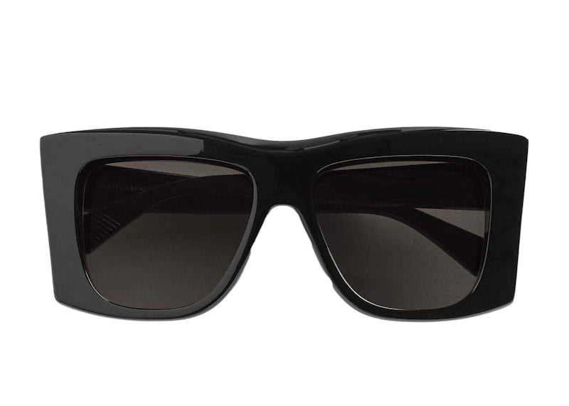 Bottega Veneta Visor Recycled Acetate Square Sunglasses Black/Grey (756333V2Q301049)