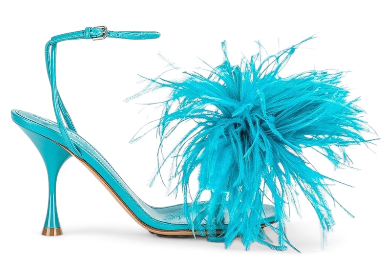 Bottega Veneta Wonderbird Nappa Feather Dot Sandals Turquoise (Women's)