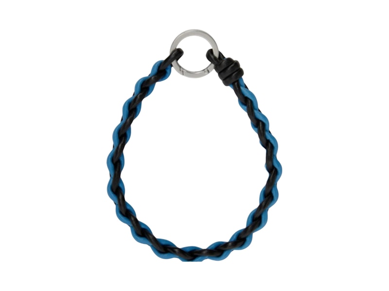 Bottega Veneta Woven Leather Keychain Blue