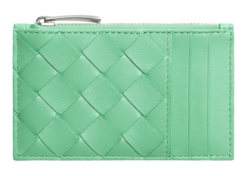 Bottega Veneta Zipped Card Case Intreccio Fountain