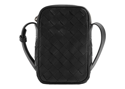 Bottega Veneta Zipped Phone Pouch Intrecciato Black