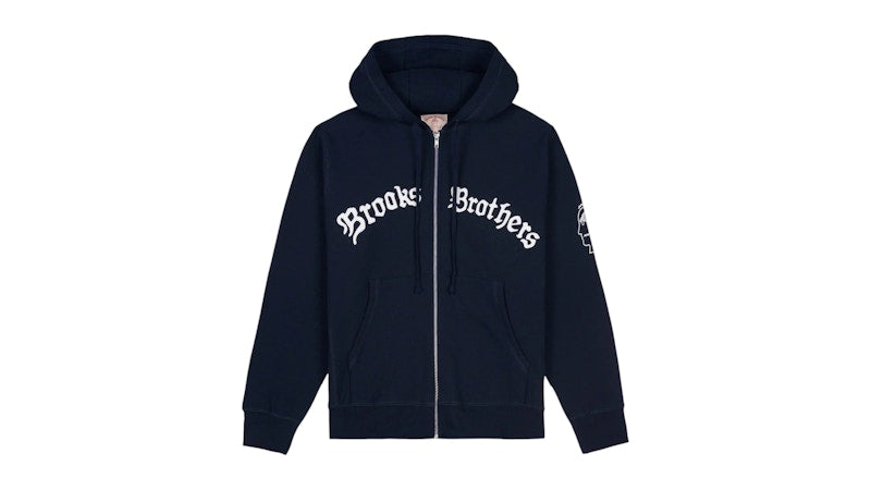 Brain Dead Brooks Brothers California Zip Hoodie Navy