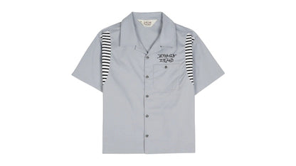 Brain Dead Cobra Flocked Bowling Shirt Stone