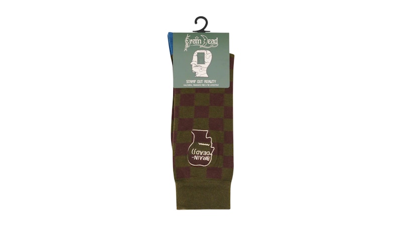 Brain Dead Logohead Dress Socks Checkered