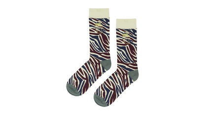 Brain Dead Logohead Dress Socks Multi Zebra