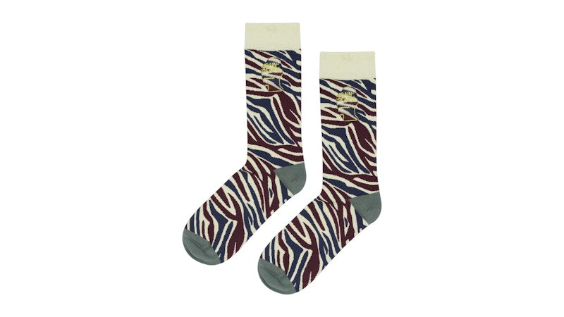 Brain Dead Logohead Dress Socks Multi Zebra