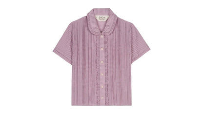 Brain Dead Mercado Seersucker Button Up Shirt Lilac