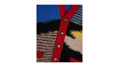 Brain Dead Mixed Pattern Cardigan Olive/Multi