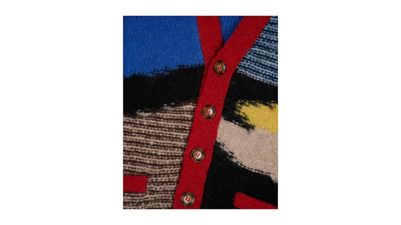 Brain Dead Mixed Pattern Cardigan Olive/Multi