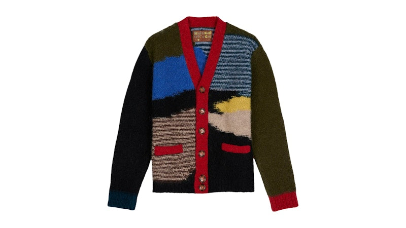 Brain Dead Mixed Pattern Cardigan Olive/Multi