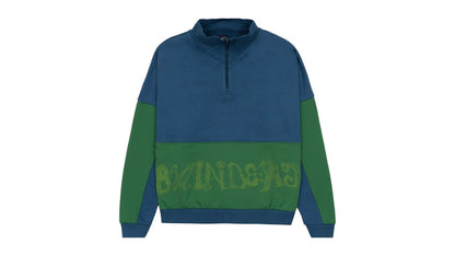 Brain Dead Sinister Screw Overlay Half Zip Fleece Top Mallard Green