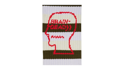 Brain Dead Striped Logo Head Sock Cement